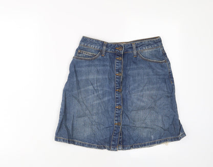 Womens UK Size S Zara A-Line Denim Skirt