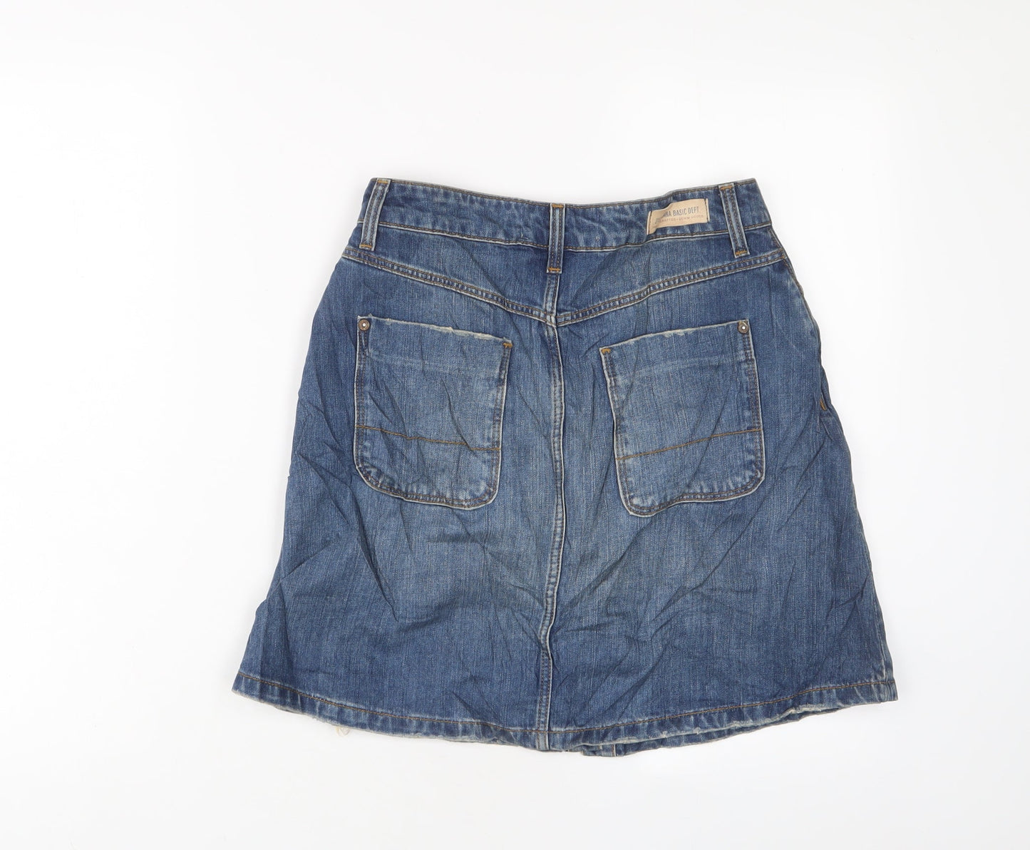 Womens UK Size S Zara A-Line Denim Skirt