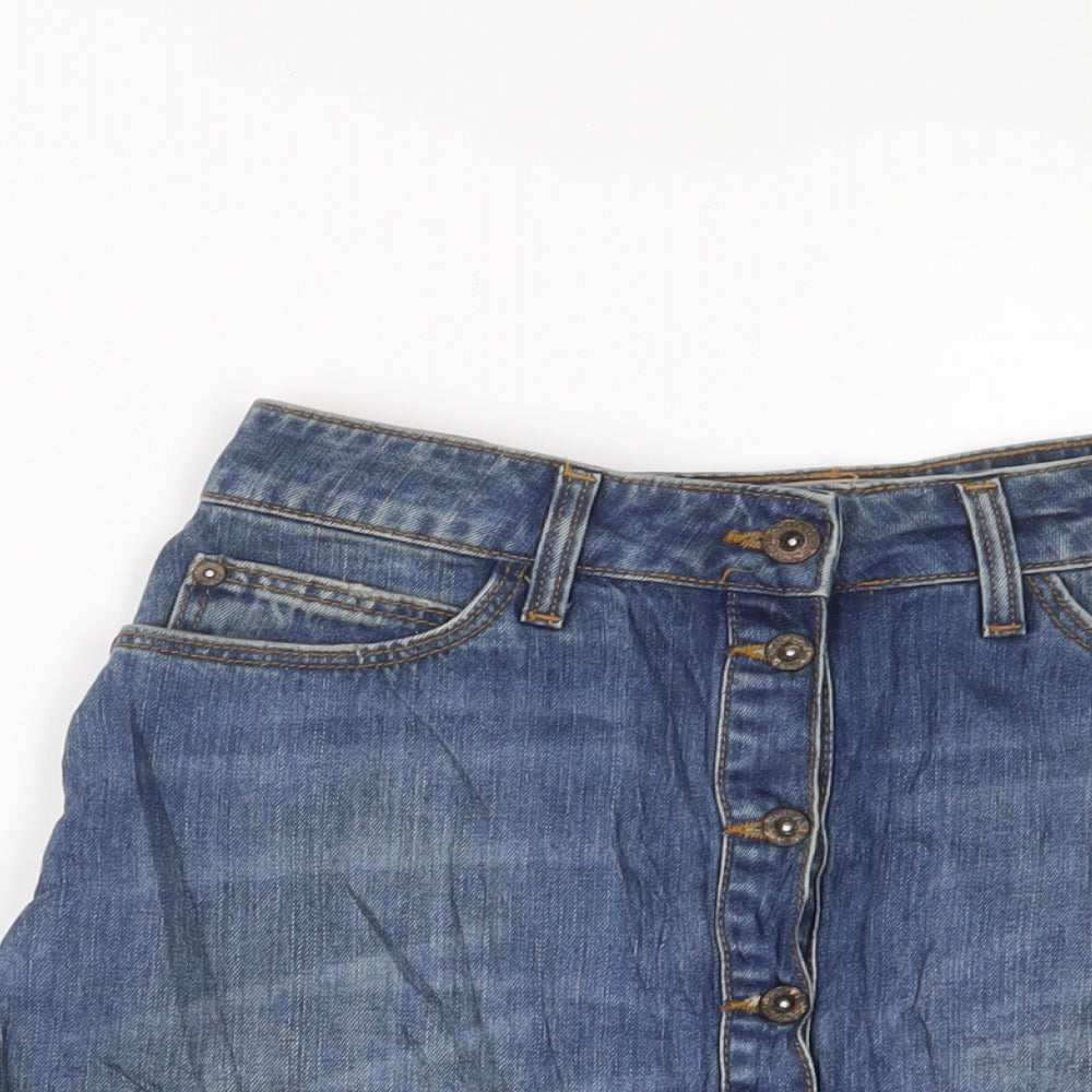 Womens UK Size S Zara A-Line Denim Skirt