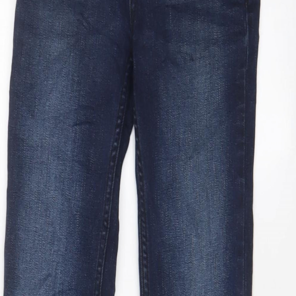 TU Girls Blue Cotton Straight Jeans Size 10 Years L24 in Regular Zip - Adjustable waist