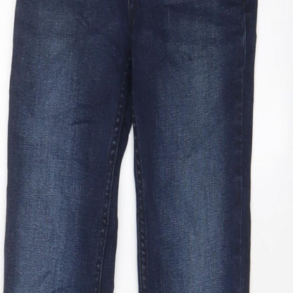TU Girls Blue Cotton Straight Jeans Size 10 Years L24 in Regular Zip - Adjustable waist