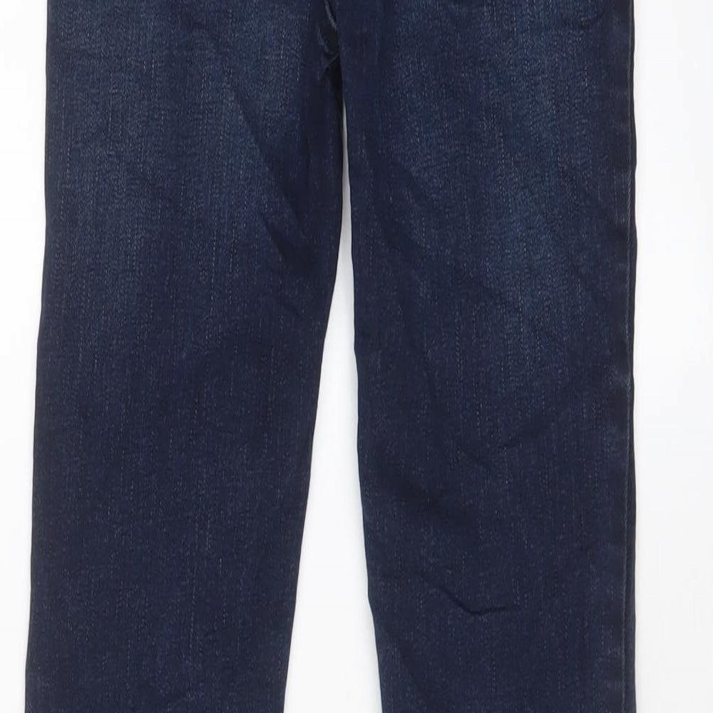 TU Girls Blue Cotton Straight Jeans Size 10 Years L24 in Regular Zip - Adjustable waist