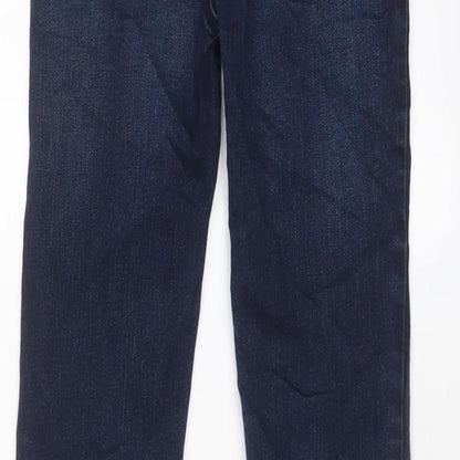 TU Girls Blue Cotton Straight Jeans Size 10 Years L24 in Regular Zip - Adjustable waist