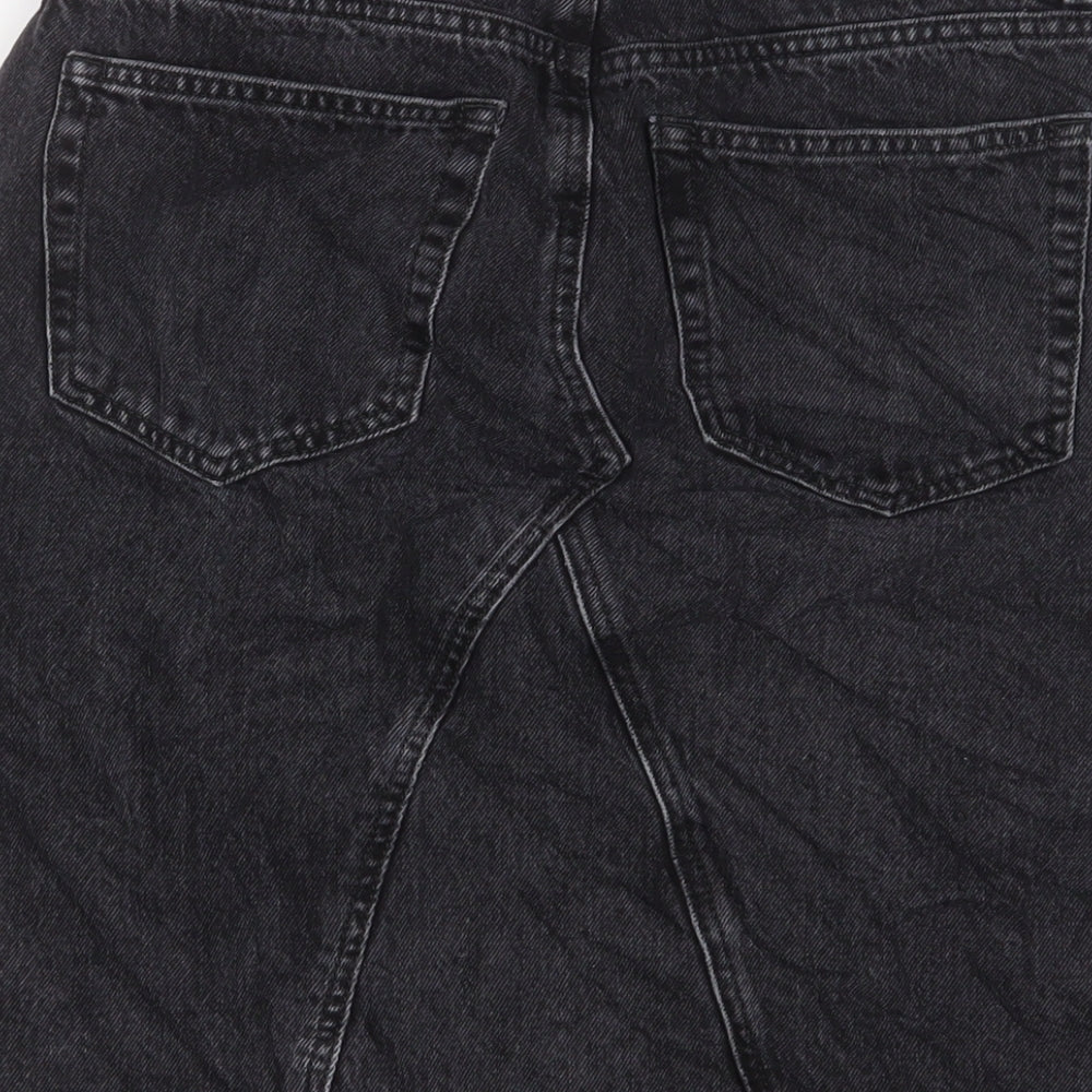 ONLY Womens Black Cotton A-Line Skirt Size M Zip