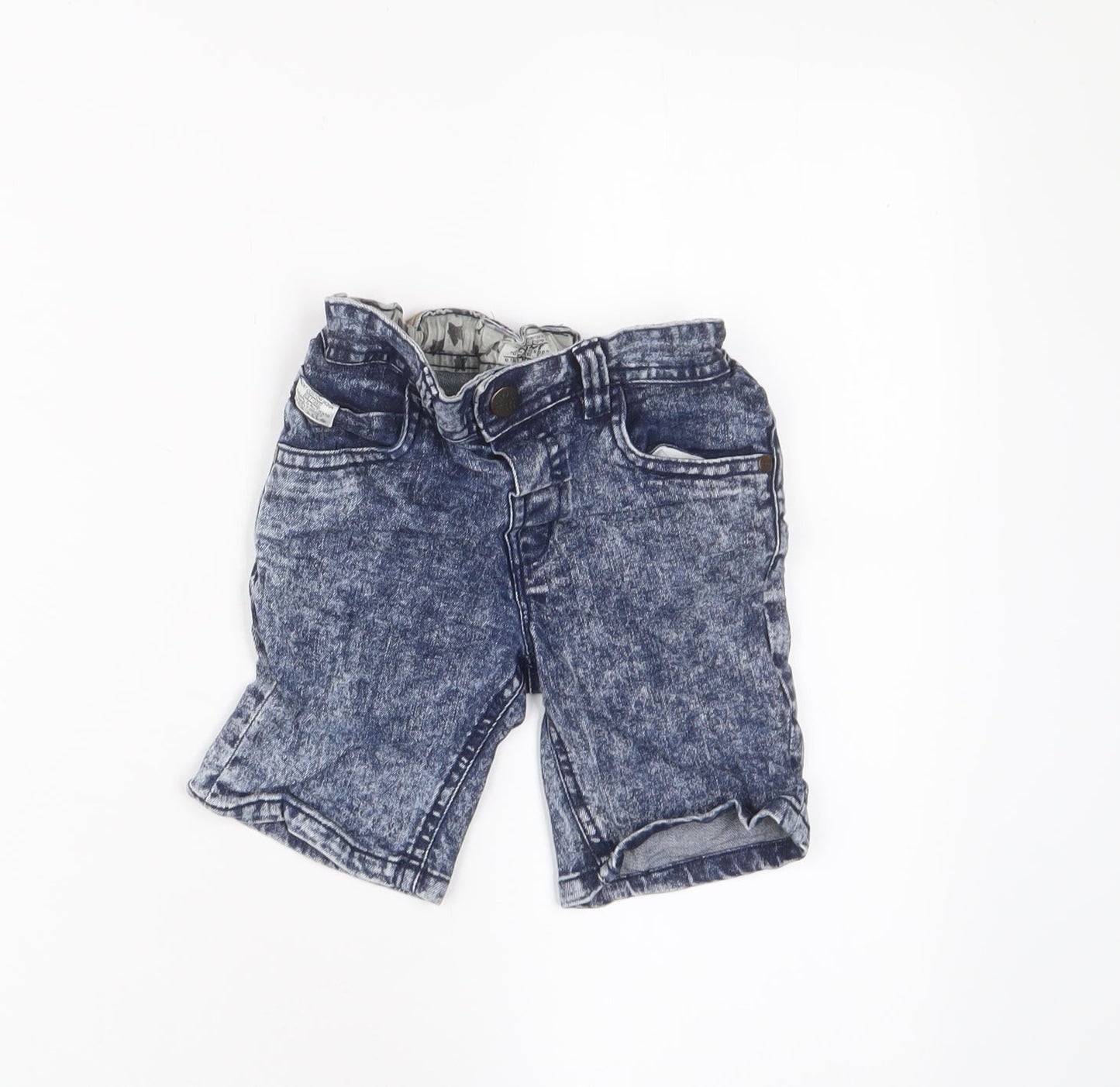 NEXT Boys Blue Cotton Bermuda Shorts Size 2 Years Regular Zip - 1.5-2 Years