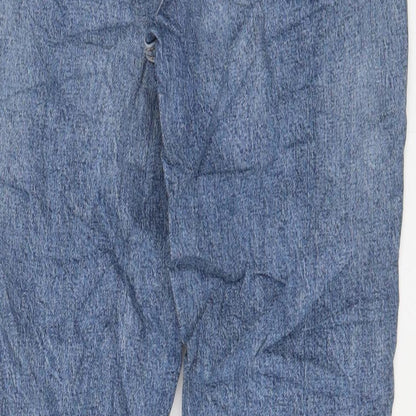 Zara Womens Blue Cotton Mom Jeans Size 8 L29 in Regular Zip