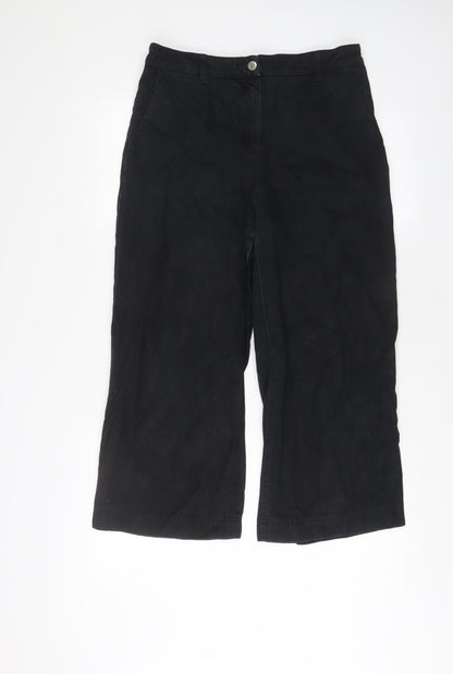 Womens UK Size 8 John Lewis Regular Fit Wide-Leg Black Jeans
