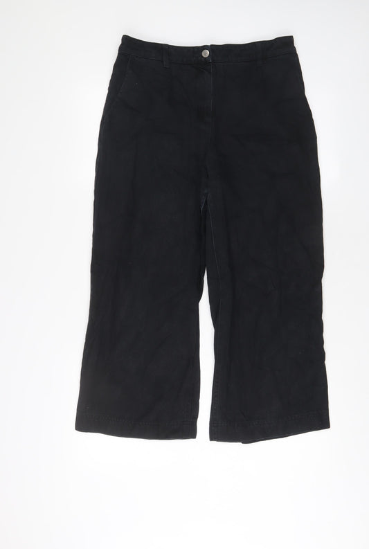 Womens UK Size 8 John Lewis Regular Fit Wide-Leg Black Jeans