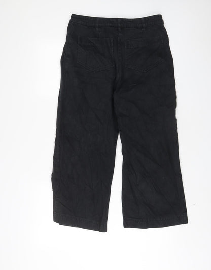 Womens UK Size 8 John Lewis Regular Fit Wide-Leg Black Jeans