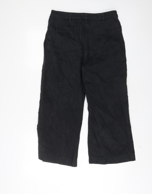 Womens UK Size 8 John Lewis Regular Fit Wide-Leg Black Jeans