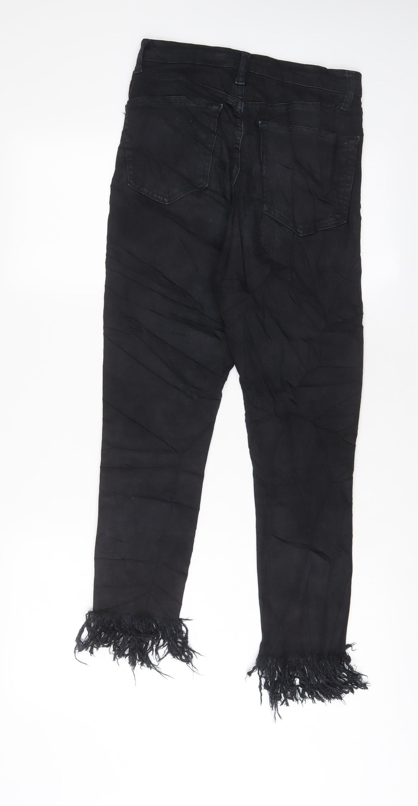 Topshop Womens Black Cotton Skinny Jeans Size 28 in L30 in Regular Zip