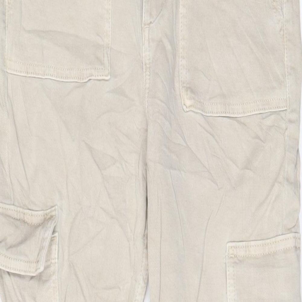 Denim & Co. Womens Beige Cotton Skinny Jeans Size 10 L28 in Regular Zip