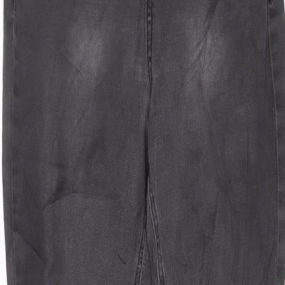 TU Womens Grey Cotton Skinny Jeans Size 14 L27 in Regular Zip