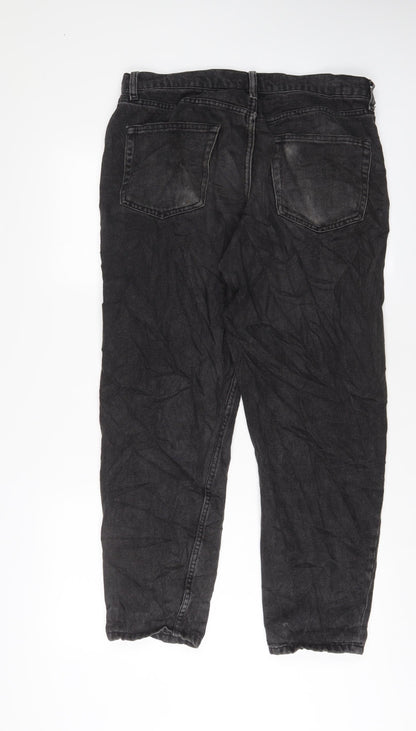 Mens UK Size 32 in Topman Regular Fit Straight Black Jeans