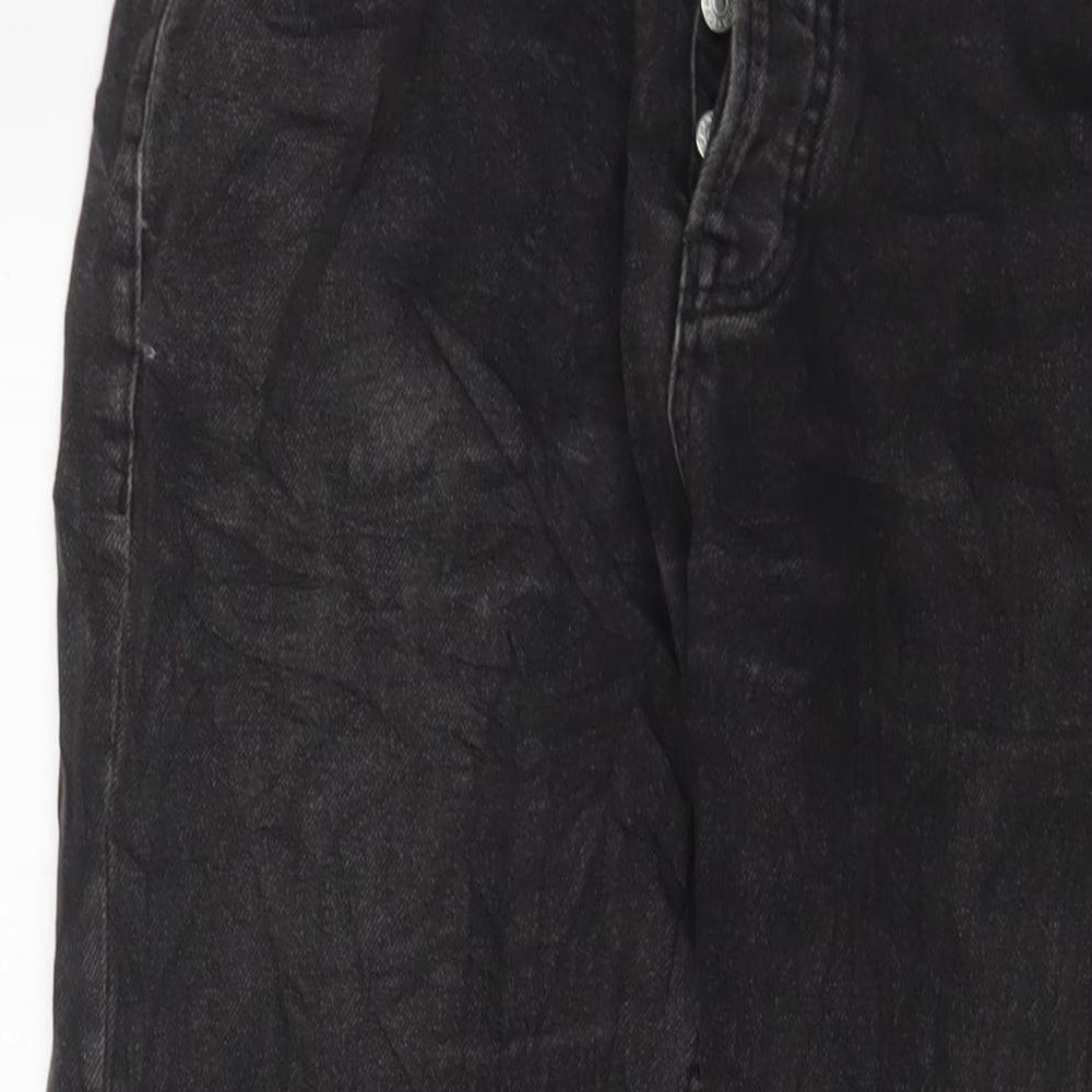 Mens UK Size 32 in Topman Regular Fit Straight Black Jeans