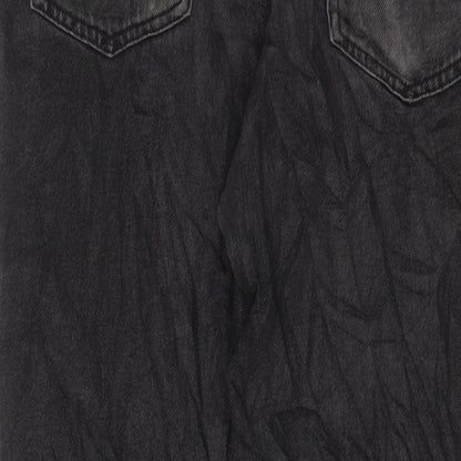 Mens UK Size 32 in Topman Regular Fit Straight Black Jeans