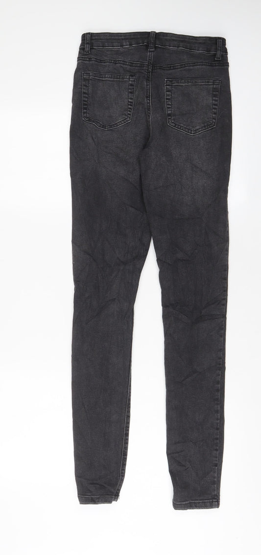 Denim & Co. Womens Grey Cotton Skinny Jeans Size 10 L32 in Regular Zip