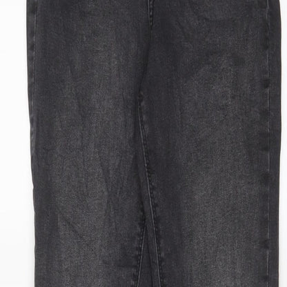 Denim & Co. Womens Grey Cotton Skinny Jeans Size 10 L32 in Regular Zip