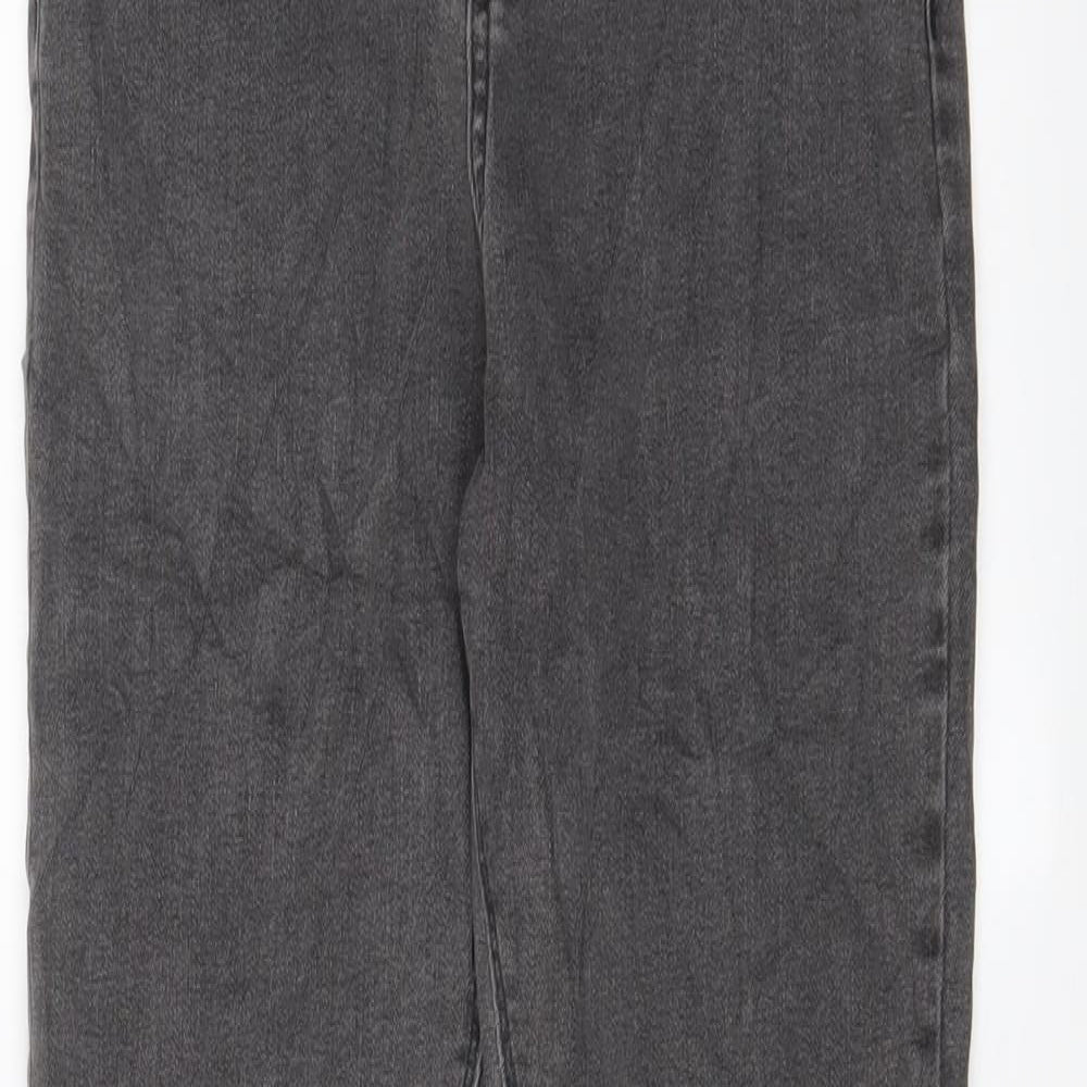 River Island Girls Grey Cotton Skinny Jeans Size 12 Years L26 in Regular Zip - Adjustable waist