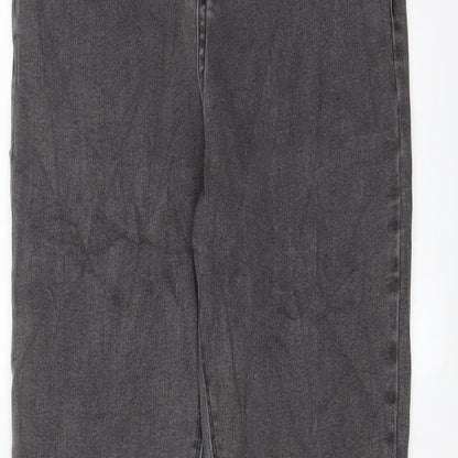 River Island Girls Grey Cotton Skinny Jeans Size 12 Years L26 in Regular Zip - Adjustable waist