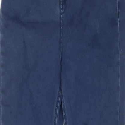 TU Womens Blue Cotton Skinny Jeans Size 12 L27 in Regular Zip