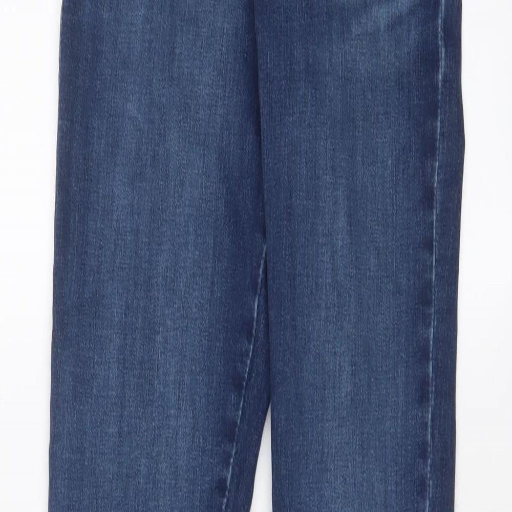 Miss Selfridge Womens Blue Cotton Skinny Jeans Size 8 L28 in Regular Zip