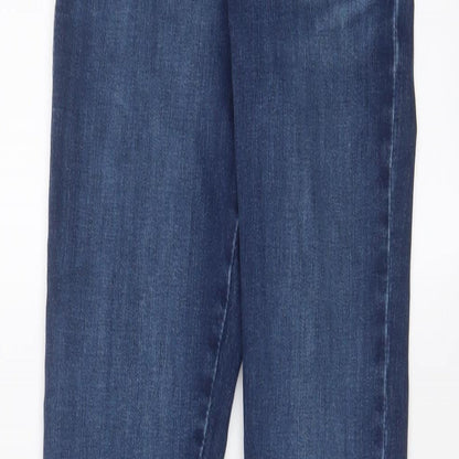 Miss Selfridge Womens Blue Cotton Skinny Jeans Size 8 L28 in Regular Zip