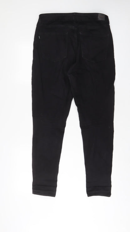 Tiffosi Womens Black Cotton Skinny Jeans Size 32 in L29 in Regular Zip