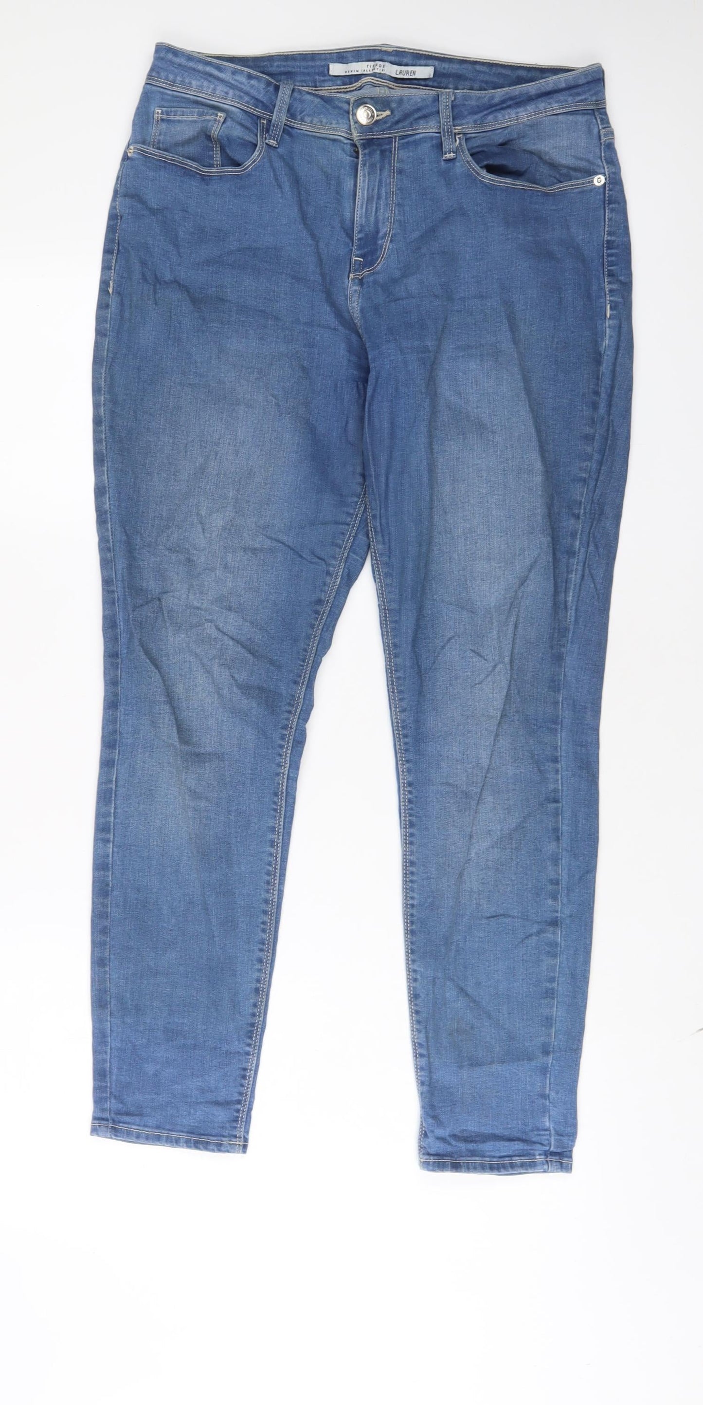 Tiffosi Womens Blue Cotton Skinny Jeans Size 32 in L28 in Regular Zip