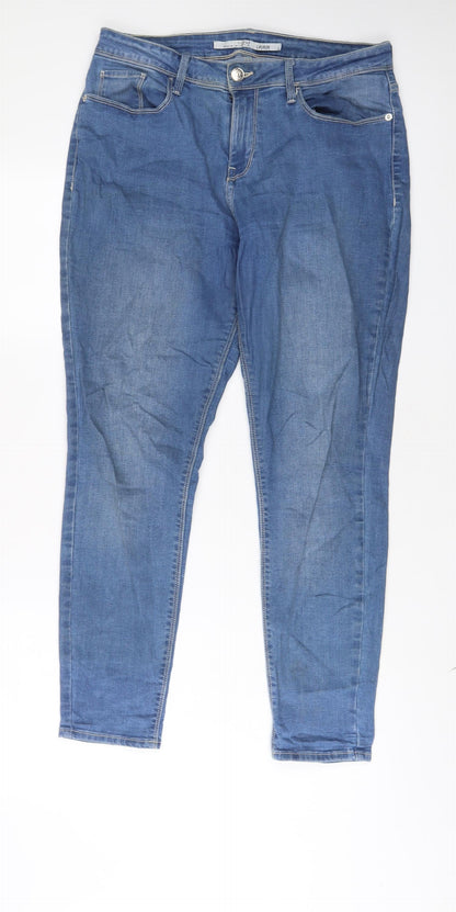 Tiffosi Womens Blue Cotton Skinny Jeans Size 32 in L28 in Regular Zip