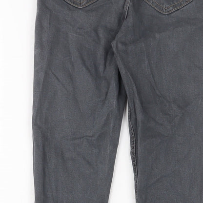 Topshop Womens Grey Cotton Skinny Jeans Size 26 in L32 in Regular Zip