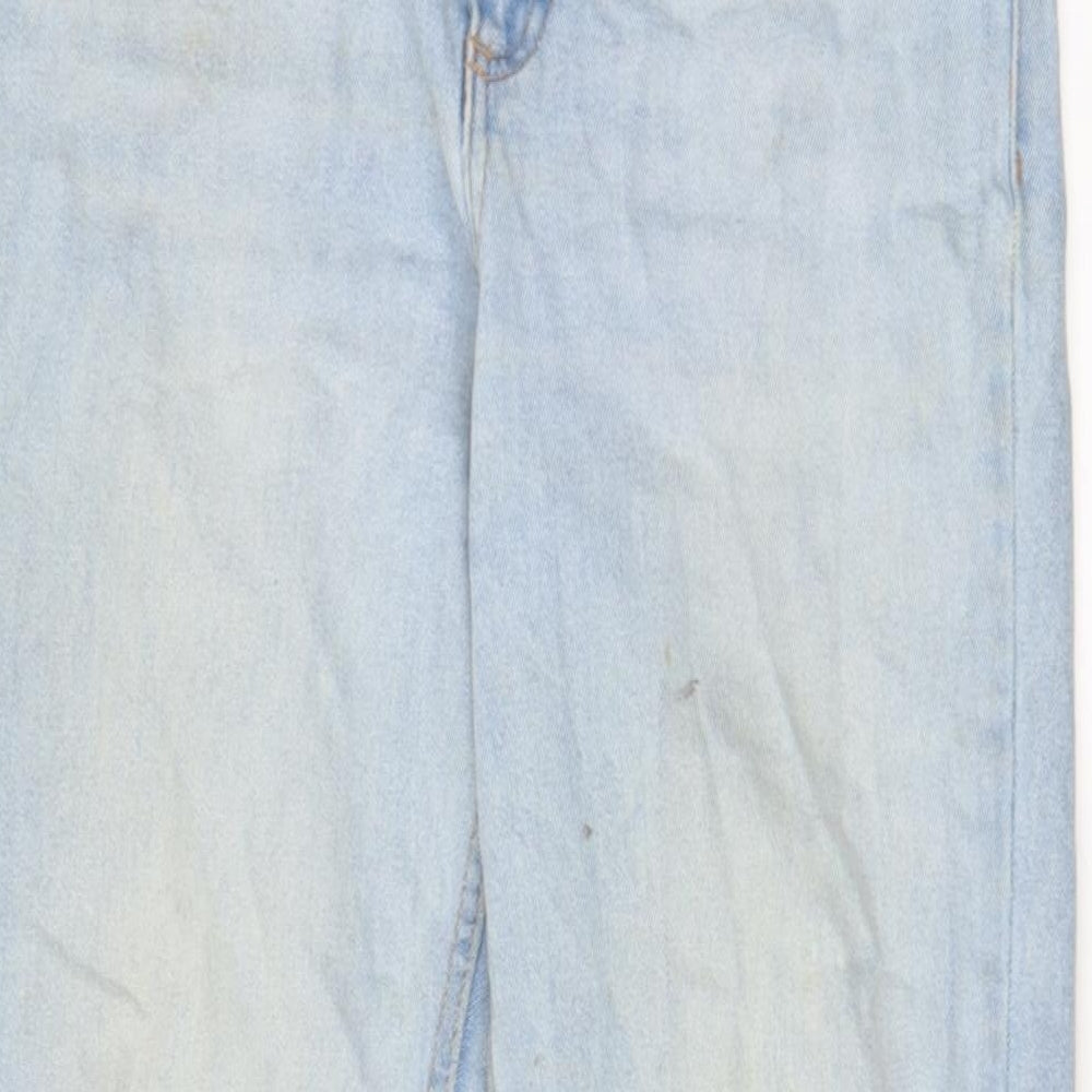 Pull&Bear Womens Blue Cotton Straight Jeans Size 12 L28 in Regular Zip