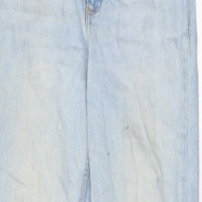 Pull&Bear Womens Blue Cotton Straight Jeans Size 12 L28 in Regular Zip