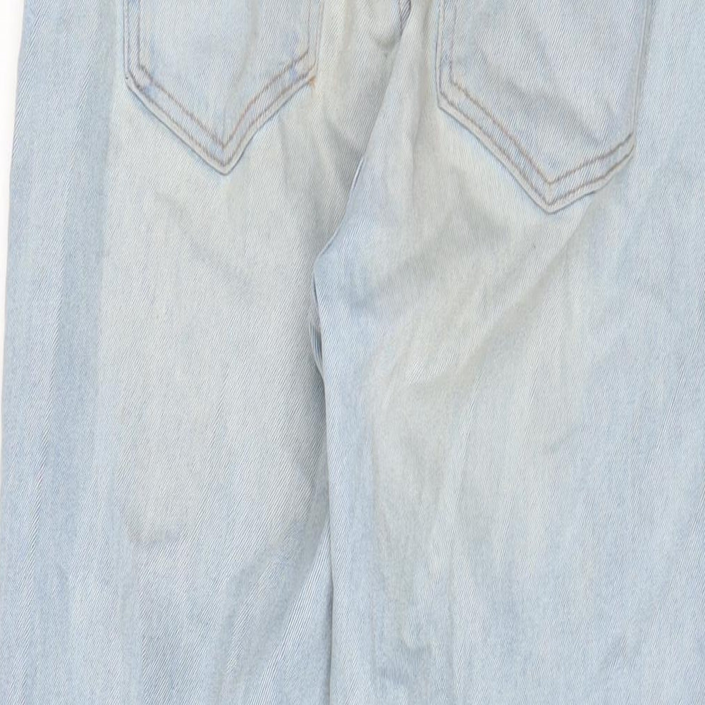 Pull&Bear Womens Blue Cotton Straight Jeans Size 12 L28 in Regular Zip