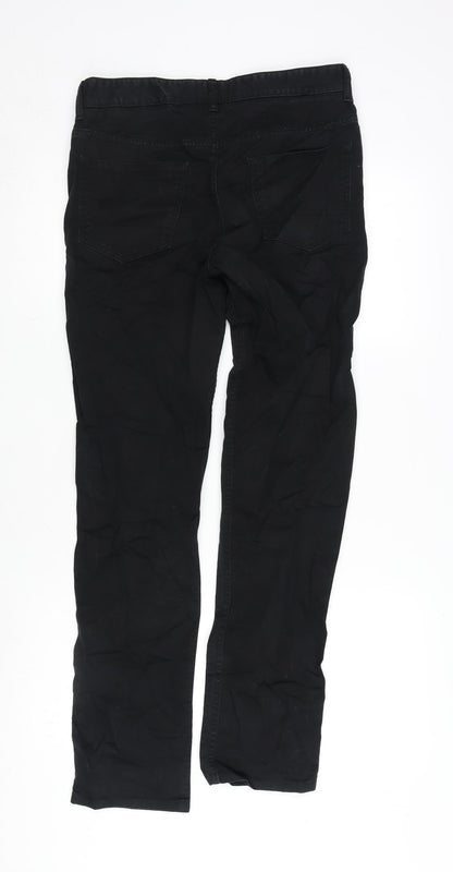 Spoke Womens Black Cotton Blend Straight Jeans Size 30 in L28.5 in Regular Button