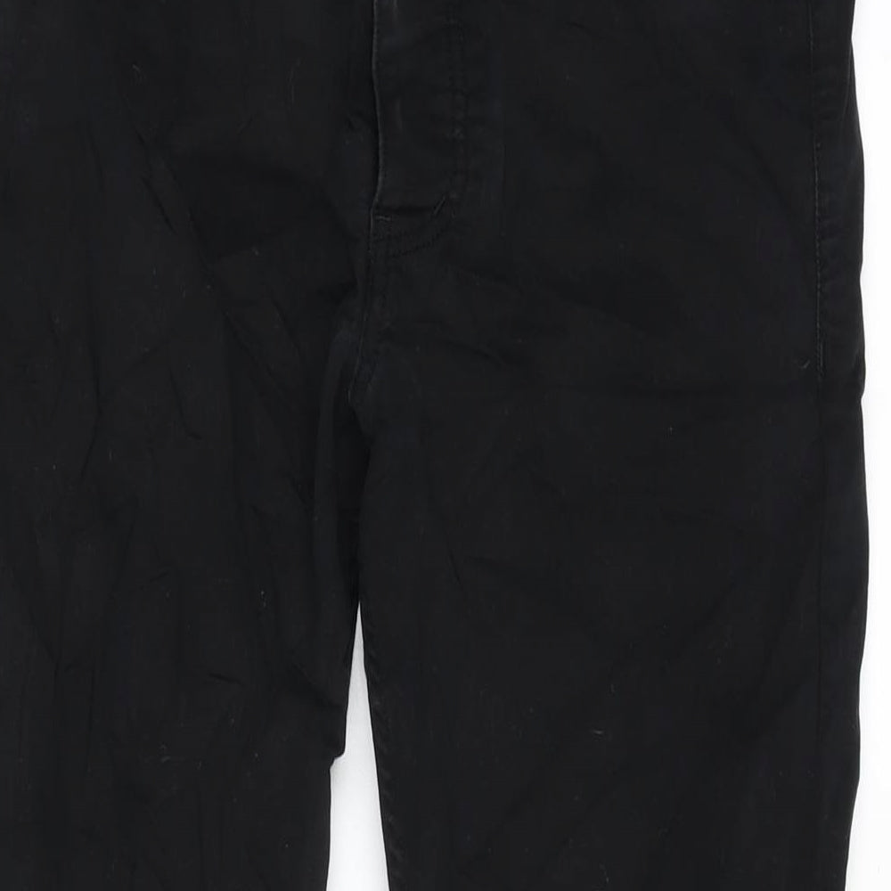 Spoke Womens Black Cotton Blend Straight Jeans Size 30 in L28.5 in Regular Button