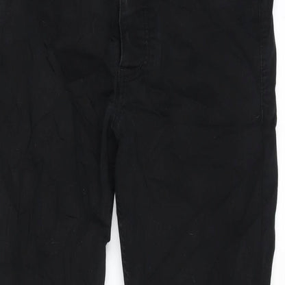 Spoke Womens Black Cotton Blend Straight Jeans Size 30 in L28.5 in Regular Button