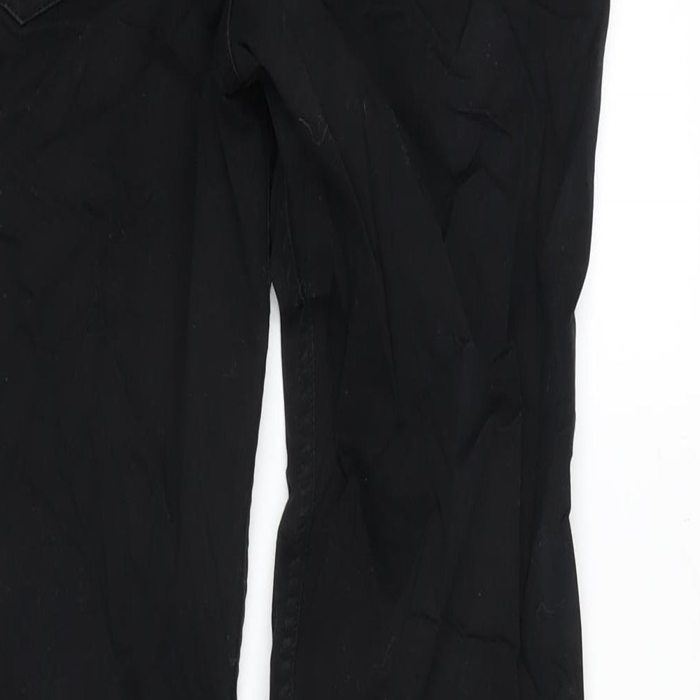 Spoke Womens Black Cotton Blend Straight Jeans Size 30 in L28.5 in Regular Button