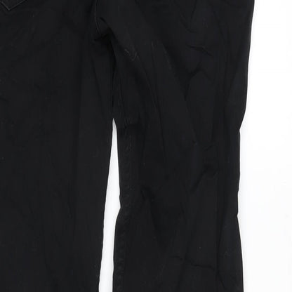 Spoke Womens Black Cotton Blend Straight Jeans Size 30 in L28.5 in Regular Button