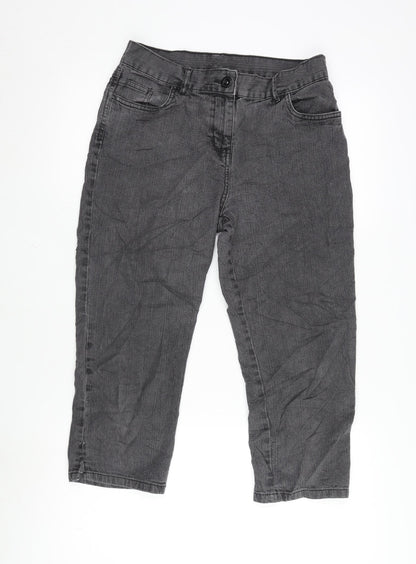 Womens UK Size 10 Marks and Spencer Regular Fit Cropped Grey Jeans