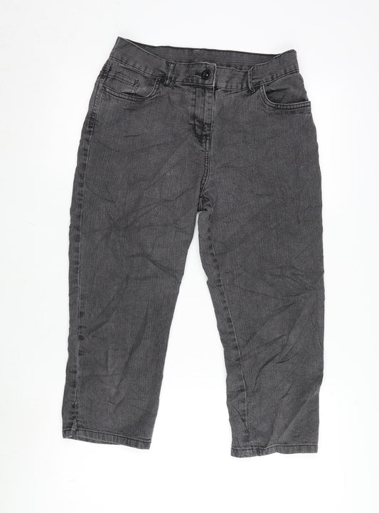 Womens UK Size 10 Marks and Spencer Regular Fit Cropped Grey Jeans