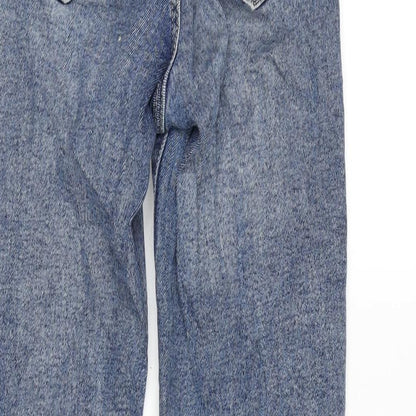 Stradivarious Womens Blue Cotton Blend Straight Jeans Size 4 L26 in Regular Zip