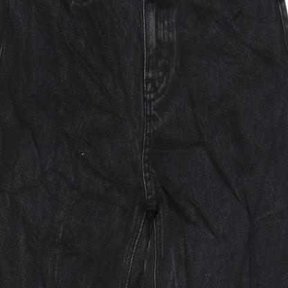 Pull&Bear Womens Black Cotton Mom Jeans Size 8 L26.5 in Regular Zip