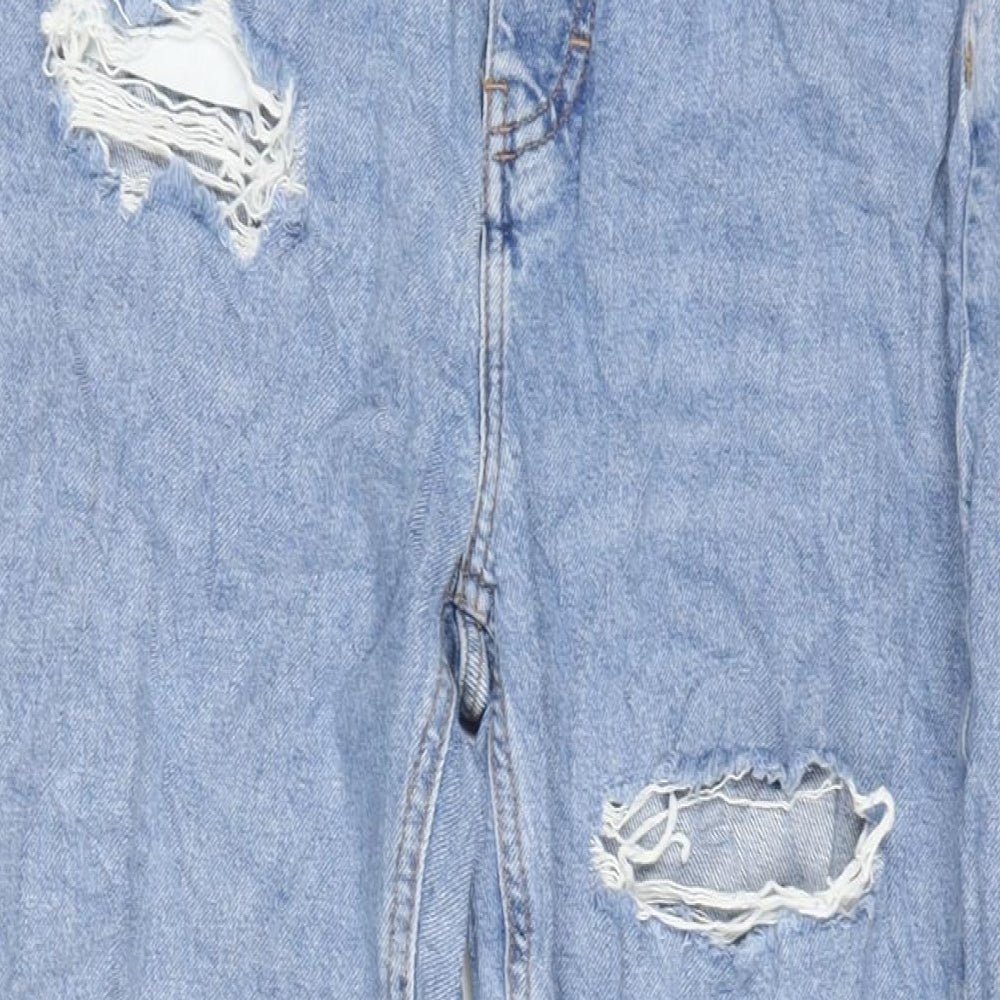 Denim & Co. Womens Blue Cotton Straight Jeans Size 12 L30 in Regular Button