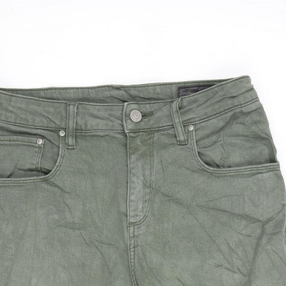ASOS Mens Green Cotton Bermuda Shorts Size 30 in L10 in Regular Zip