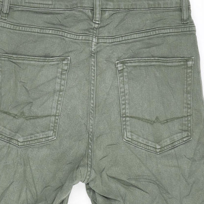 ASOS Mens Green Cotton Bermuda Shorts Size 30 in L10 in Regular Zip