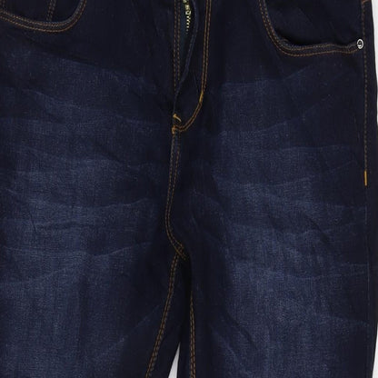 Zheia Womens Blue Cotton Blend Tapered Jeans Size 30 in L25 in Regular Zip
