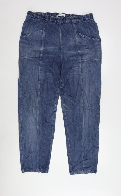 Being Casual Womens Blue Cotton Tapered Jeans Size 14 L28 in Regular