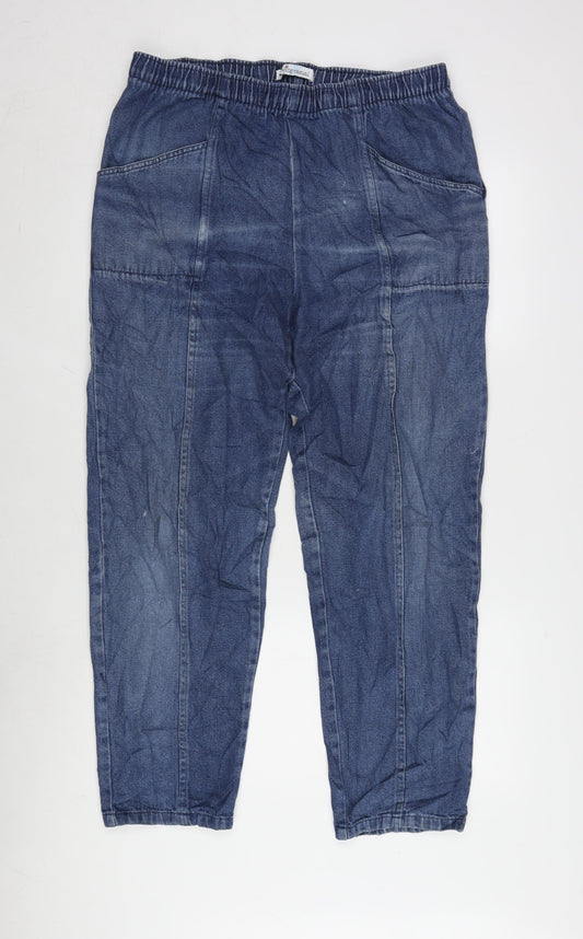 Being Casual Womens Blue Cotton Tapered Jeans Size 14 L28 in Regular