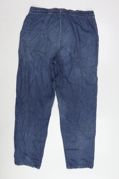 Being Casual Womens Blue Cotton Tapered Jeans Size 14 L28 in Regular